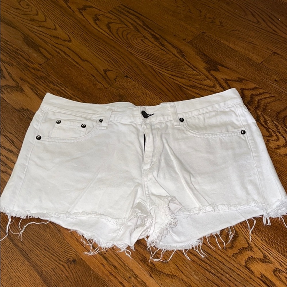 Rag and Bone white denim shorts